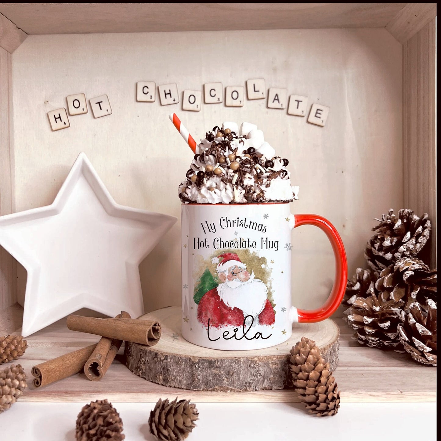 Santa Personalised Christmas Cushion, Santa Family Christmas Cushion, Father Christmas Family Christmas Decor, Christmas Gift