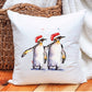 Penguin Christmas Cushion, Penguin Personalised Luxury Cushion Gift, Christmas Gift For Couples, Christmas Gifts For Her, Xmas Gifts For Him