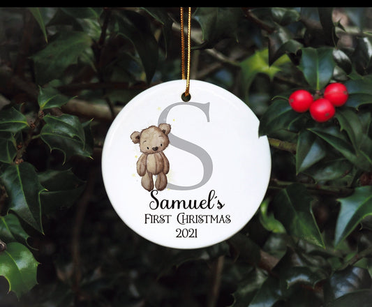 Baby's First Christmas Bauble, Personalised First Christmas Tree Bauble, Personalised Baby First Christmas Bauble, Babys first xmas ornament