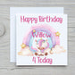 Unicorn Birthday Card, Personalised Unicorn Rainbow Birthday Card, Kids Birthday Card
