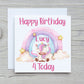 Unicorn Birthday Card, Personalised Unicorn Rainbow Birthday Card, Kids Birthday Card