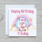 Unicorn Birthday Card, Personalised Unicorn Rainbow Birthday Card, Kids Birthday Card