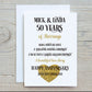 Golden Wedding Anniversary Card, Personalised 50 Years Of Marriage Card, Special Wedding Anniversary Card