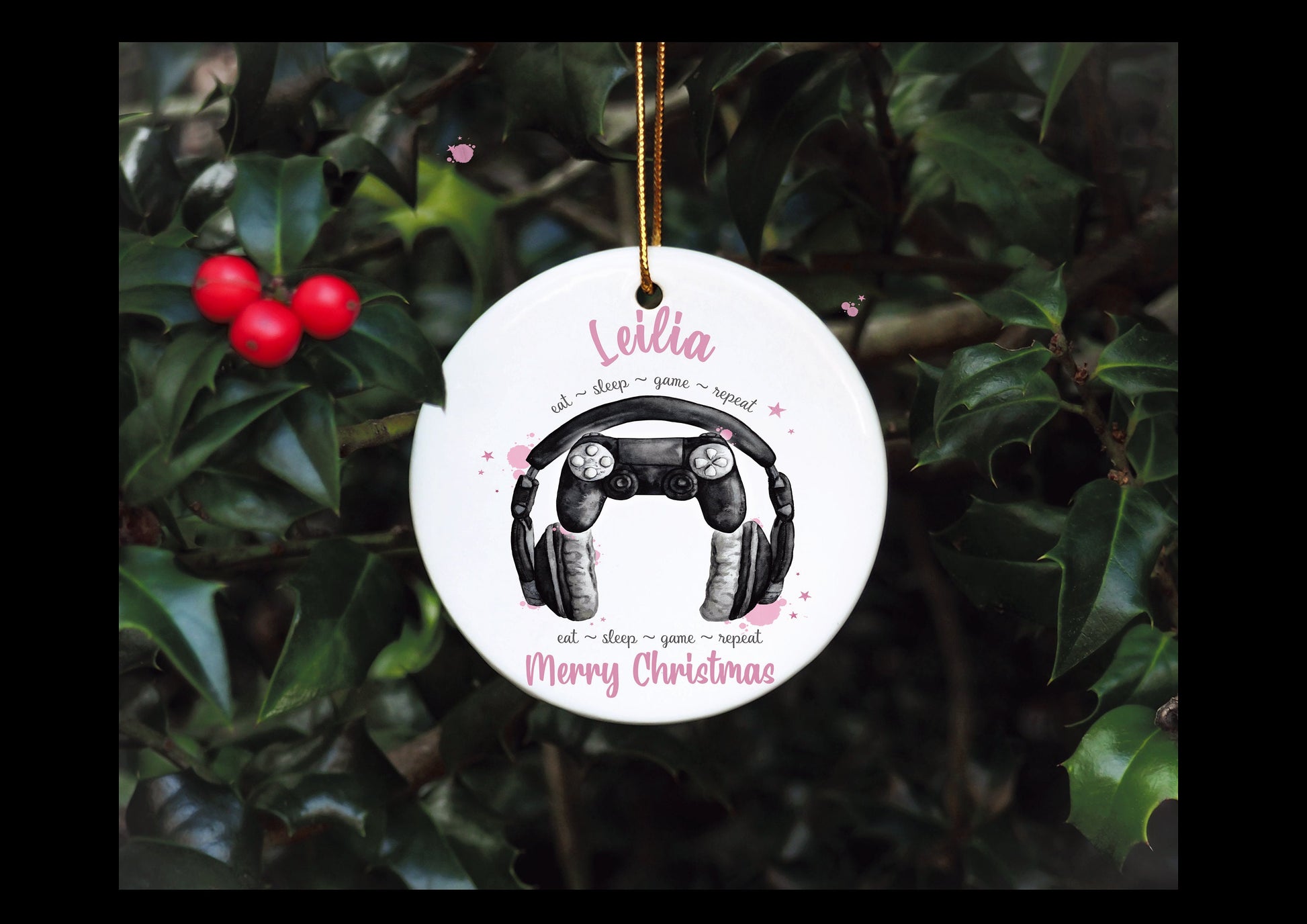 Personalised Gamer Christmas Bauble, Gamer Christmas Tree Decoration, Gaming Legend Tree Ornament