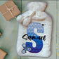Personalised Hot Water Bottle, Poppit Personalised Fluffy Hot Water Bottle, Fidget Hot Water Bottle, Sensory Gift Idea