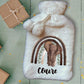 Personalised Hot Water Bottle, Rainbow Hot Water Bottle, Christmas Gift Idea, Elephant Hot Water bottle, Deluxe Fluffy Cover