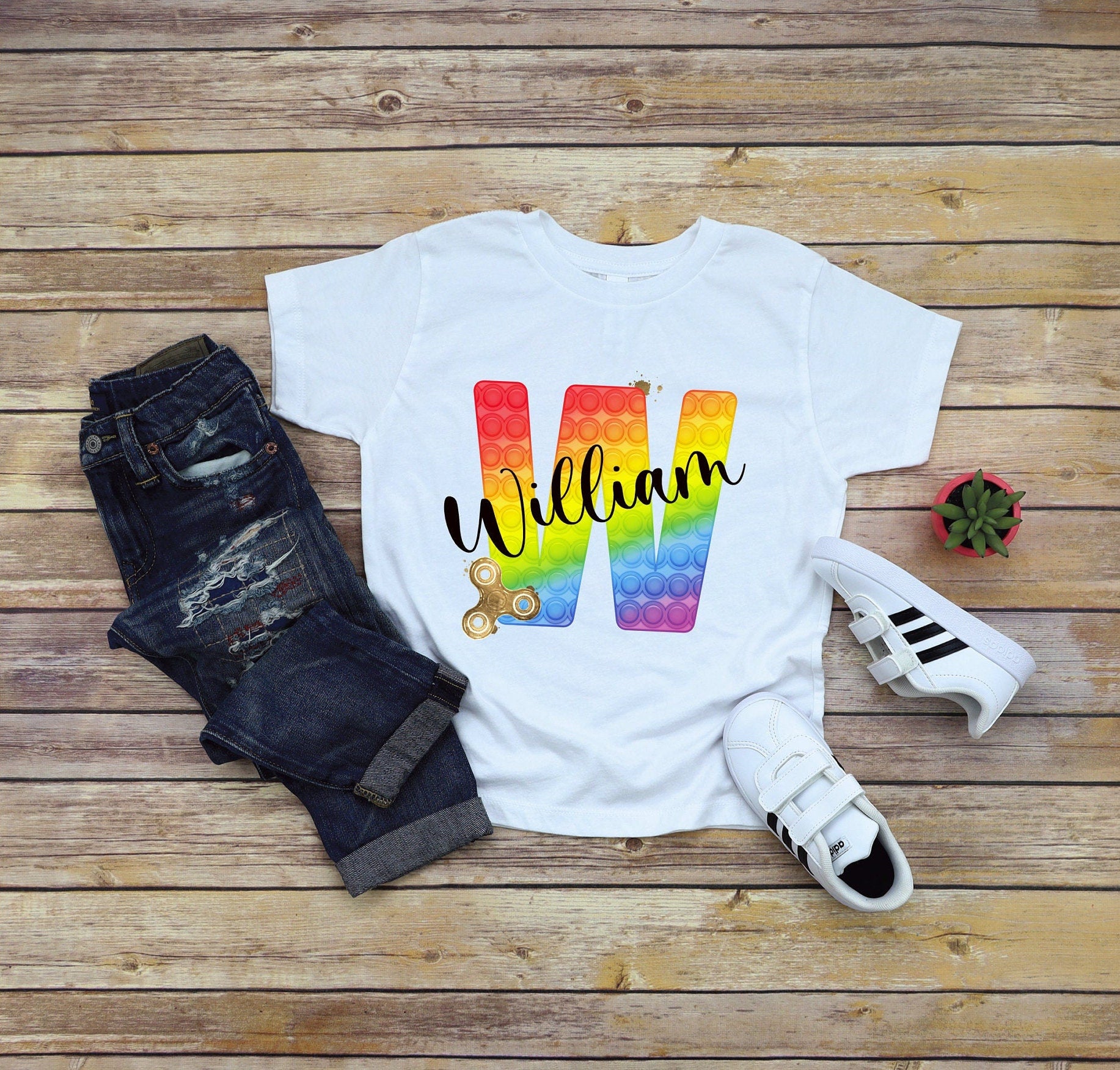 Poppit Personalised T-shirt, Poppit Fidget, Kids And Adult Sizes Available, Poppit Toy T-shirt