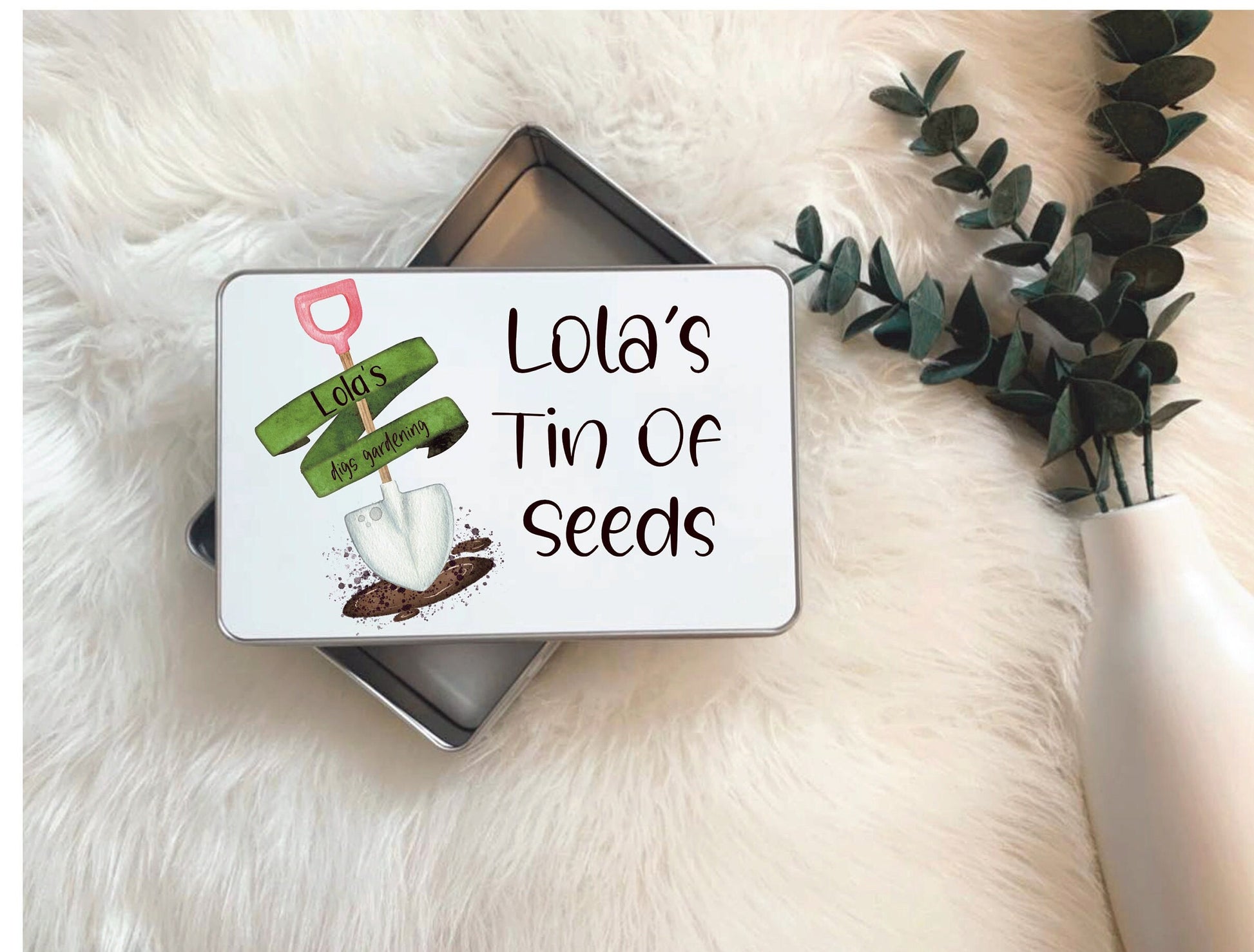 Seed Storage Tin, Personalised Gardeners Storage Box, Grampy's Seed Tin, Nanna's Seed Tin, Personalised Seed Storage Tin, Seed Container