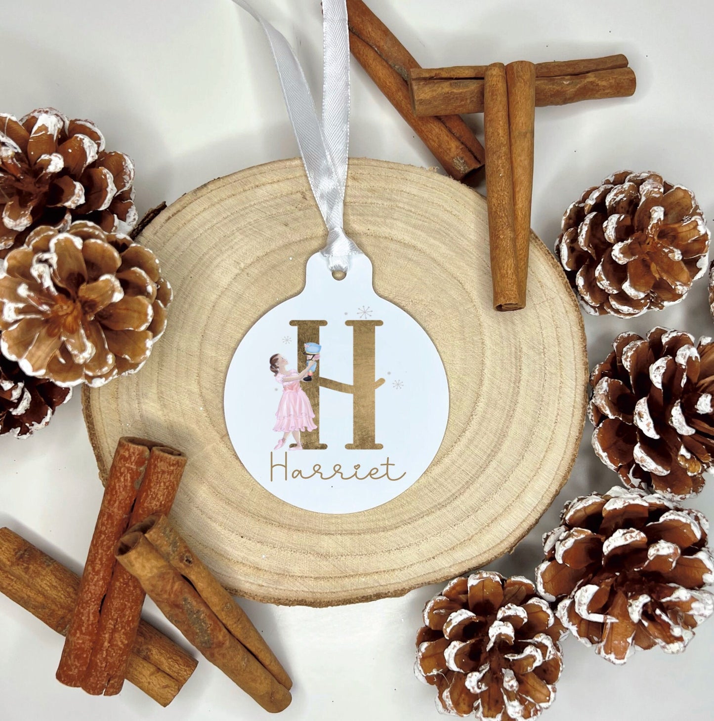 Dancer & Nutcracker Bauble, Personalised Christmas Dancer Bauble, Nutcracker Bauble, Kids Christmas Tree Decoration