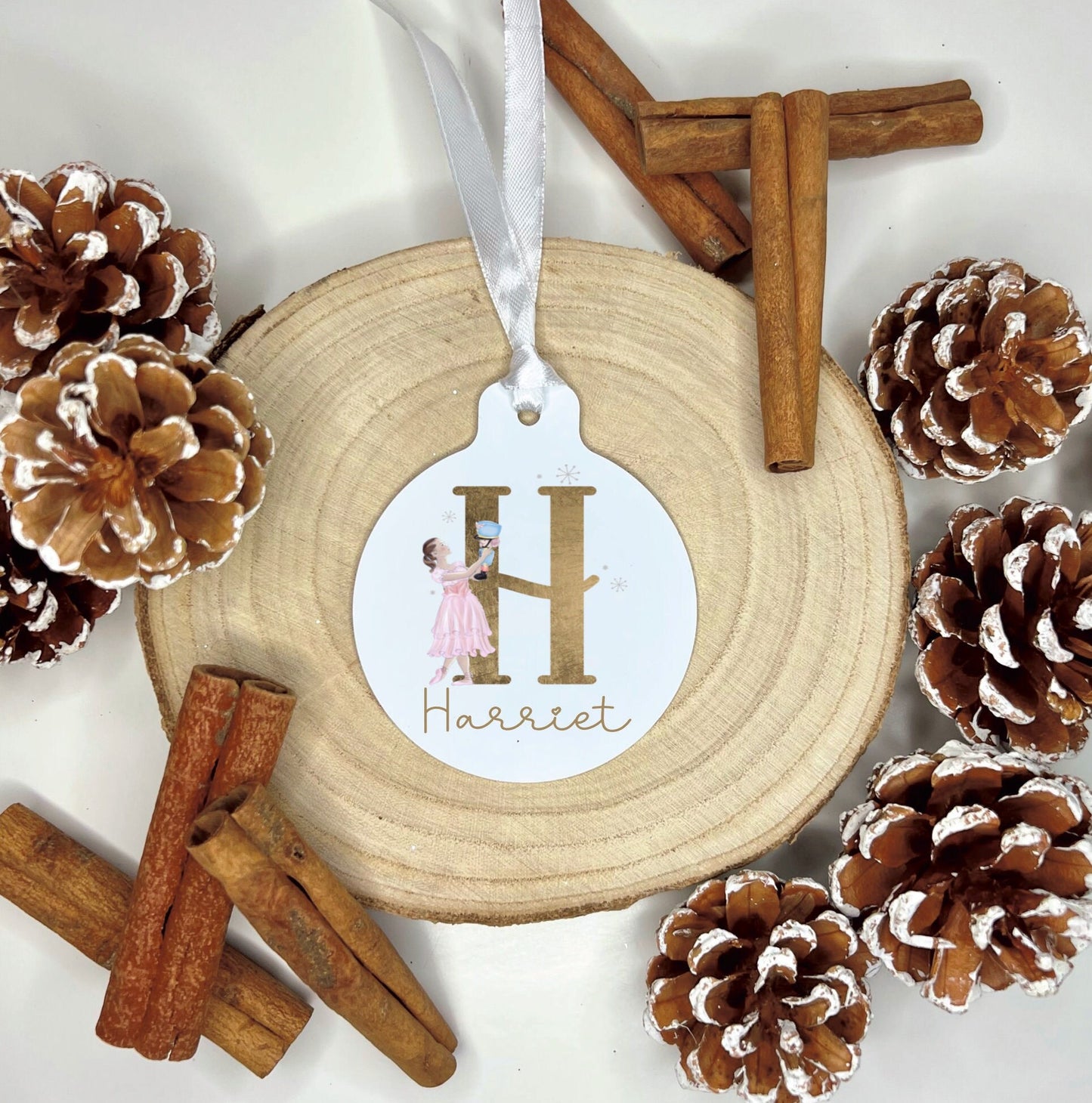 Dancer & Nutcracker Bauble, Personalised Christmas Dancer Bauble, Nutcracker Bauble, Kids Christmas Tree Decoration