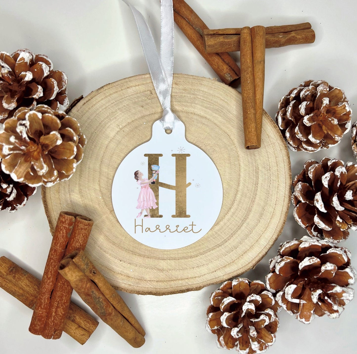 Dancer & Nutcracker Bauble, Personalised Christmas Dancer Bauble, Nutcracker Bauble, Kids Christmas Tree Decoration