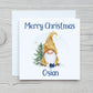 Personalised Gonk Christmas Card, Gnome Christmas Card, Gold Gonk Christmas Card