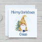 Personalised Gonk Christmas Card, Gnome Christmas Card, Gold Gonk Christmas Card