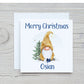 Personalised Gonk Christmas Card, Gnome Christmas Card, Gold Gonk Christmas Card