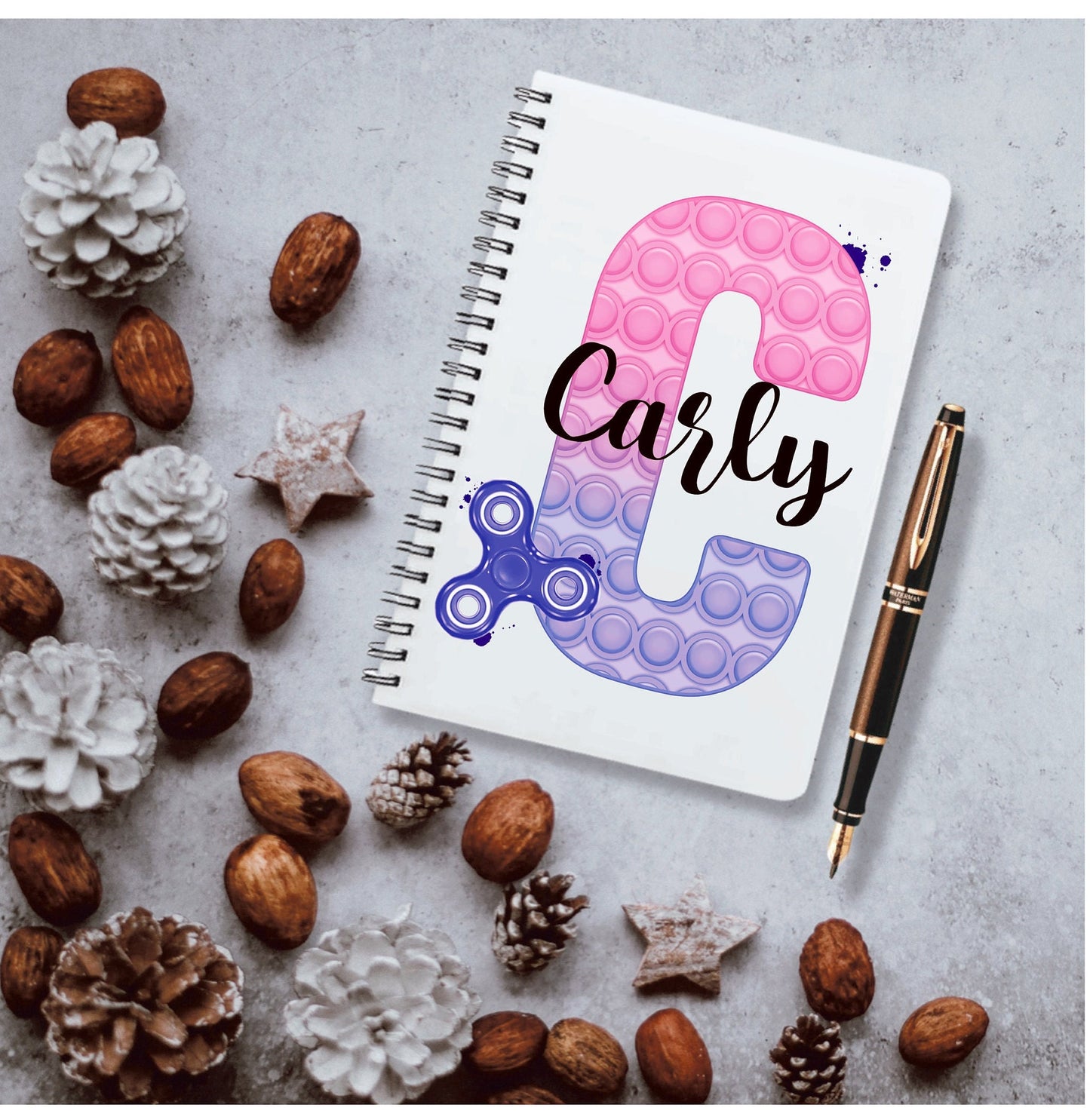 Poppit Notebook, Children's Notebook, Fidget Toy Notebook, Personalised Poppit Fidget Toy Notebook, Kids Scrapbook, Stocking Filler