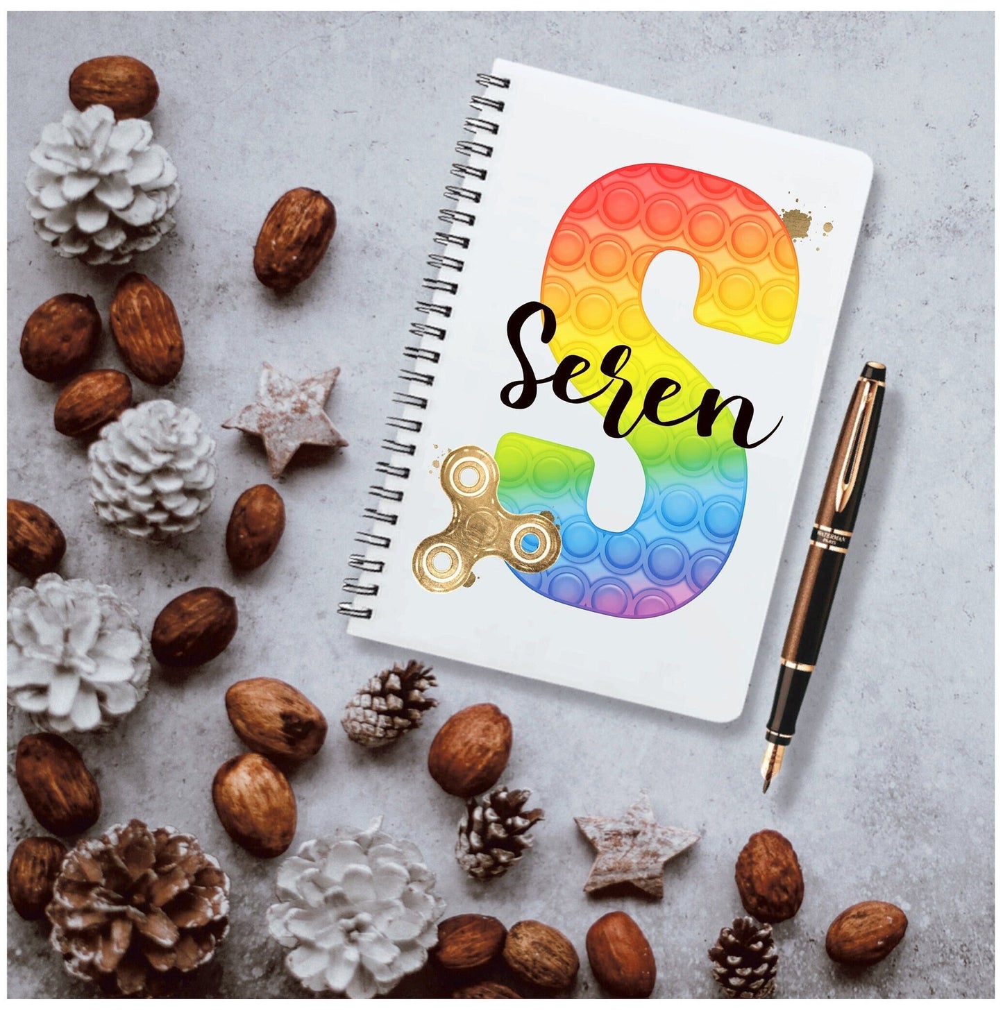 Poppit Notebook, Children's Notebook, Fidget Toy Notebook, Personalised Poppit Fidget Toy Notebook, Kids Scrapbook, Stocking Filler