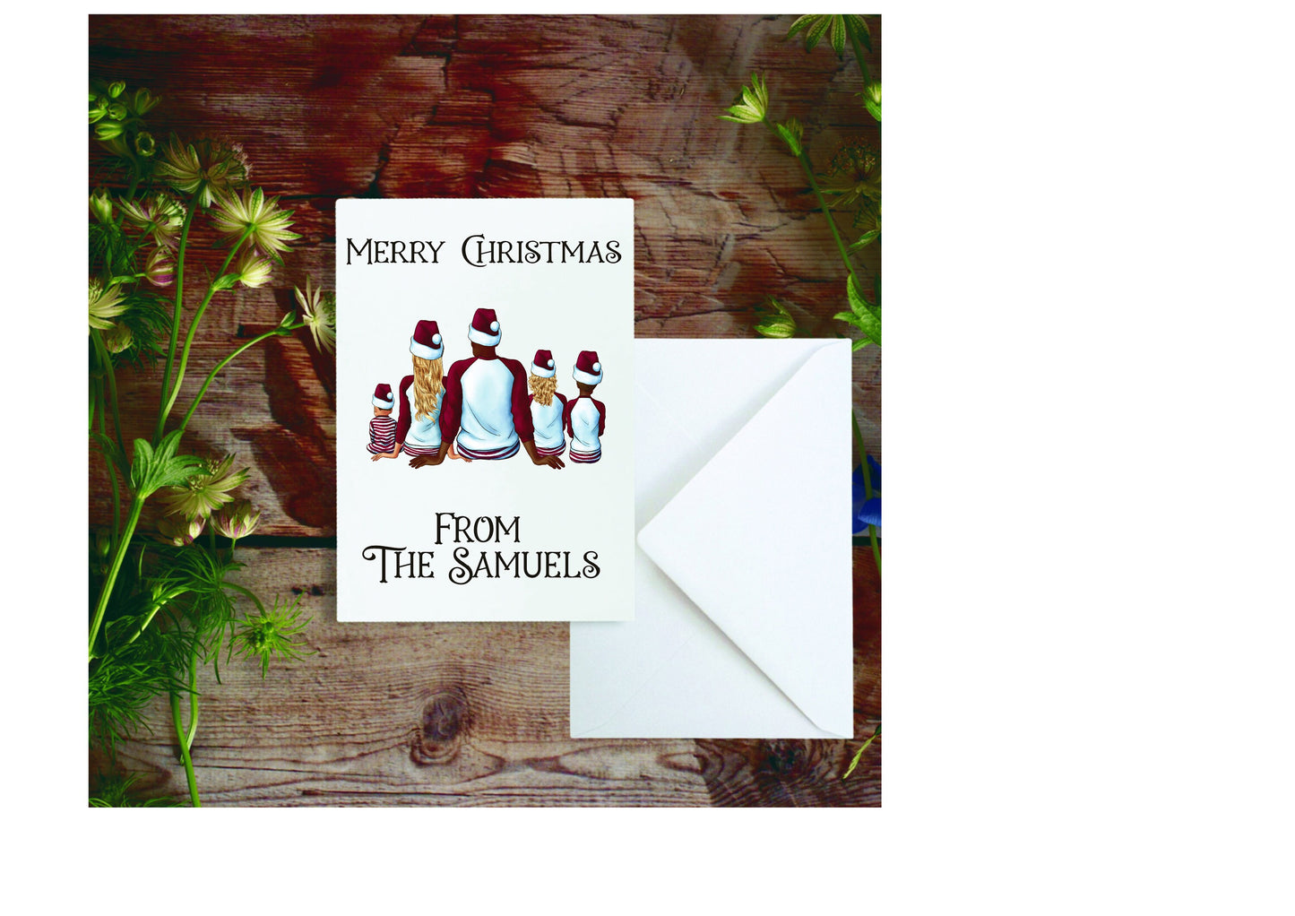 Merry Christmas From Our Family Christmas Card, Personalised Family Christmas Card