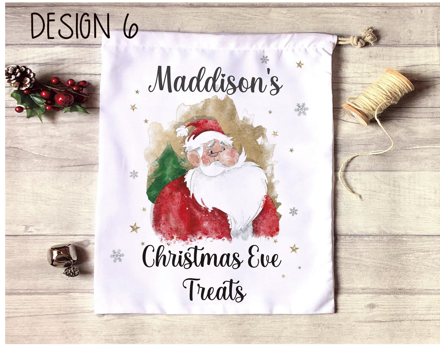 Santa Please Stop Here Sign, Personalised Father Christmas Please Stop Here Window Sign, Waiting For Santa Sign