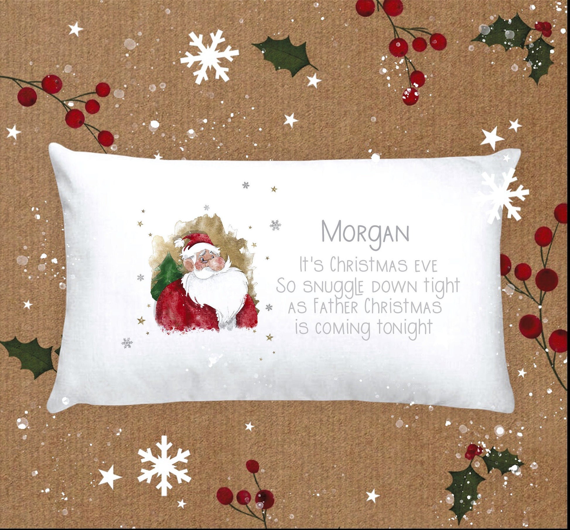 Santa Please Stop Here Sign, Personalised Father Christmas Please Stop Here Window Sign, Waiting For Santa Sign