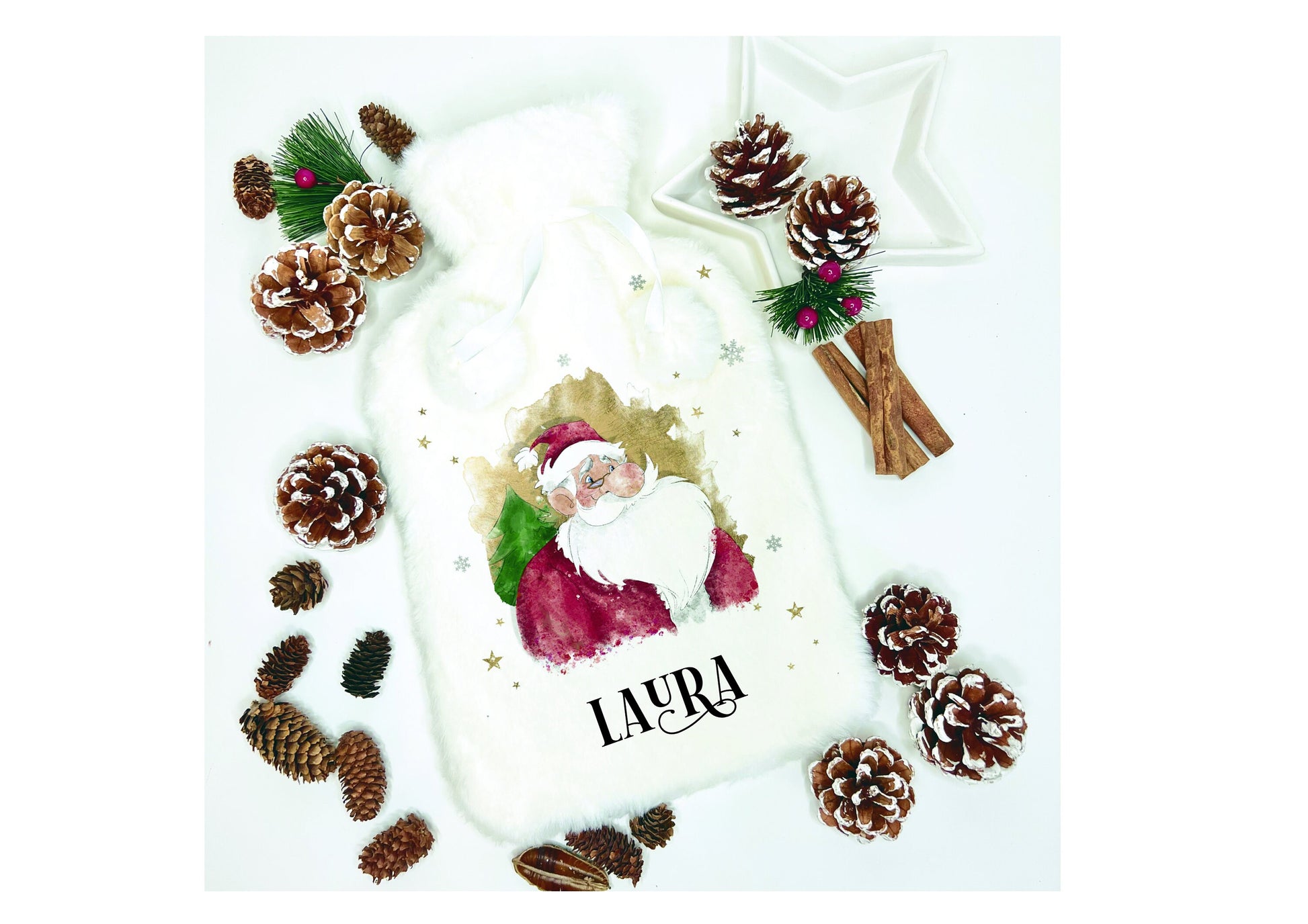 Personalised Santa Christmas Tree Bauble, Father Christmas Personalised Christmas Tree Decoration, Hanging Santa Christmas Decorations