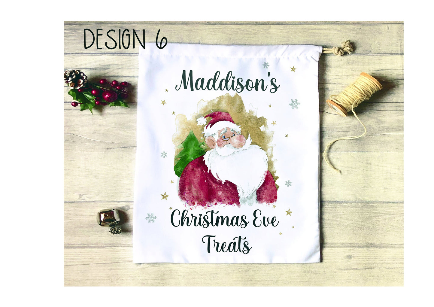 Personalised Santa Christmas Tree Bauble, Father Christmas Personalised Christmas Tree Decoration, Hanging Santa Christmas Decorations