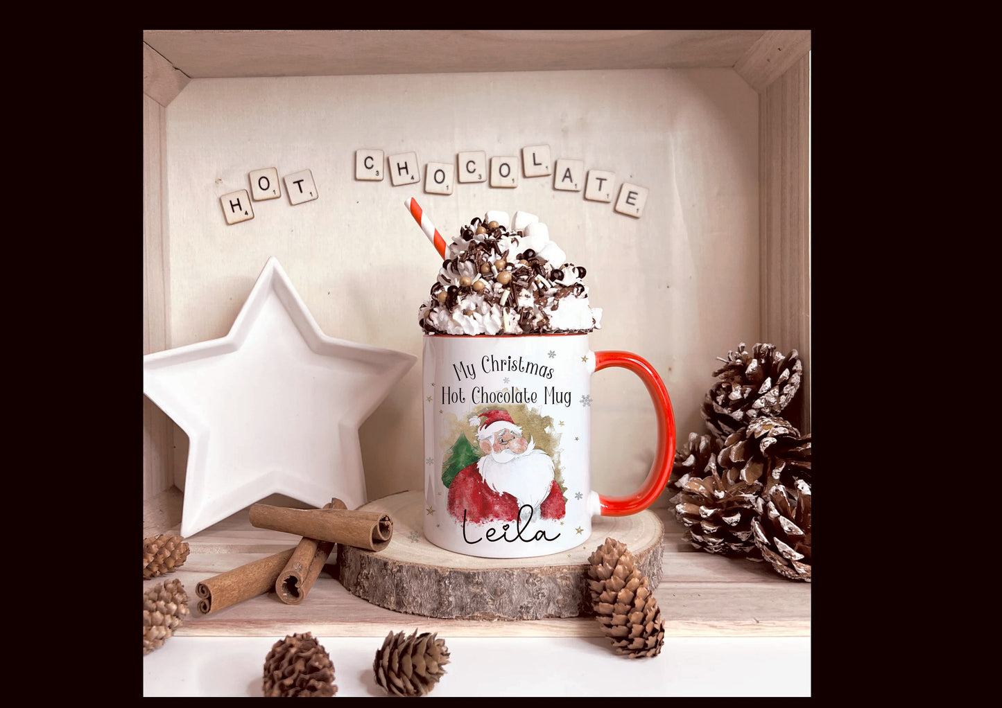 Personalised Santa Christmas Tree Bauble, Father Christmas Personalised Christmas Tree Decoration, Hanging Santa Christmas Decorations