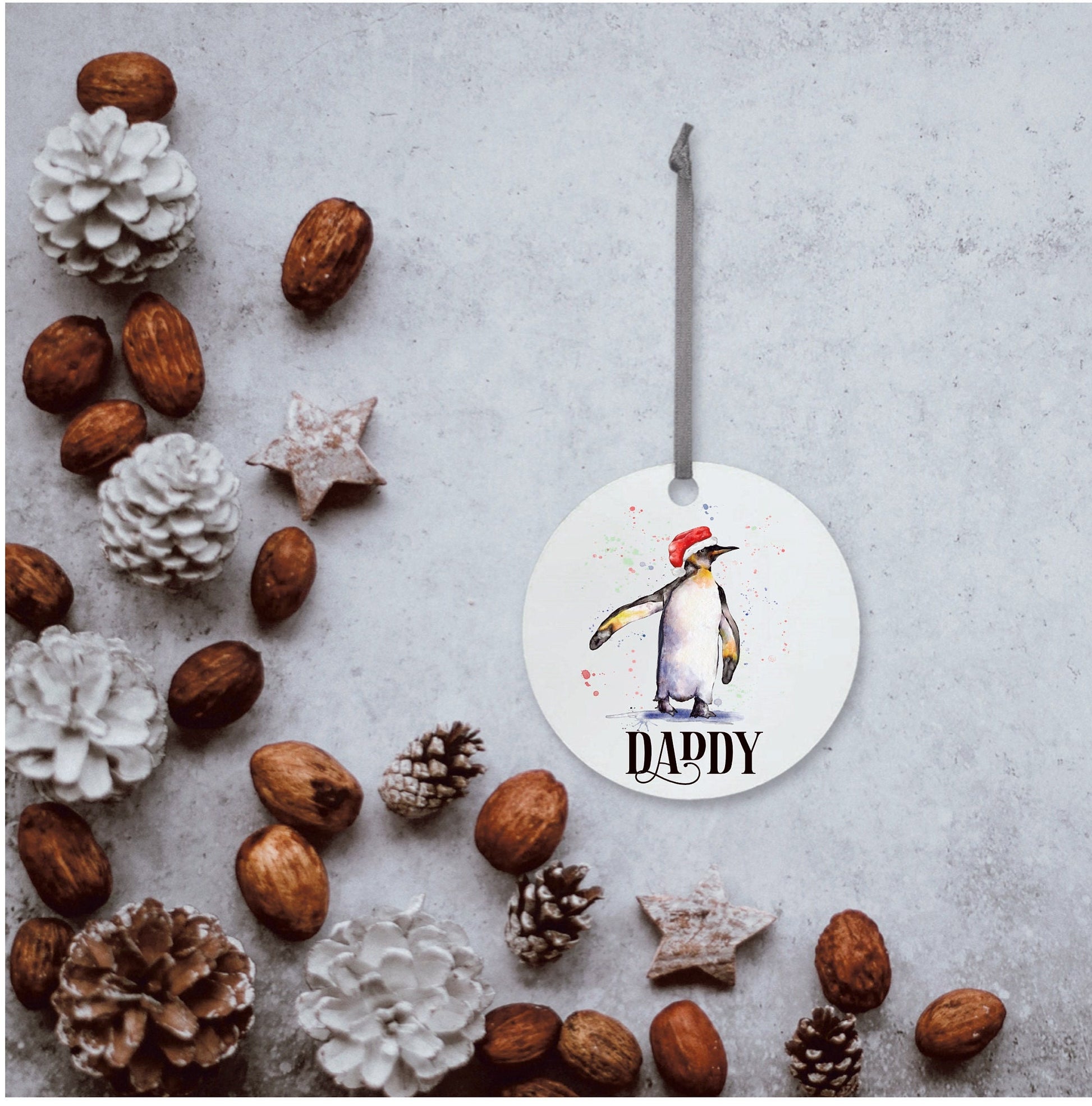 Personalised Penguin Christmas Tree Bauble, Penguin Personalised Christmas Tree Dec, Hanging Penguin Decorations, Christmas Ornaments