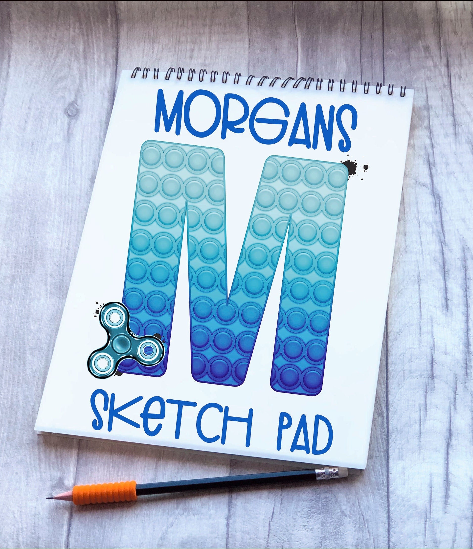 Fidget Poppit Kids Personalised Sketch Pad, Children’s Sketch Pad, Poppit Design Sketch Pad, Poppit Fidget Kids Drawing Pad, Sensory Gift