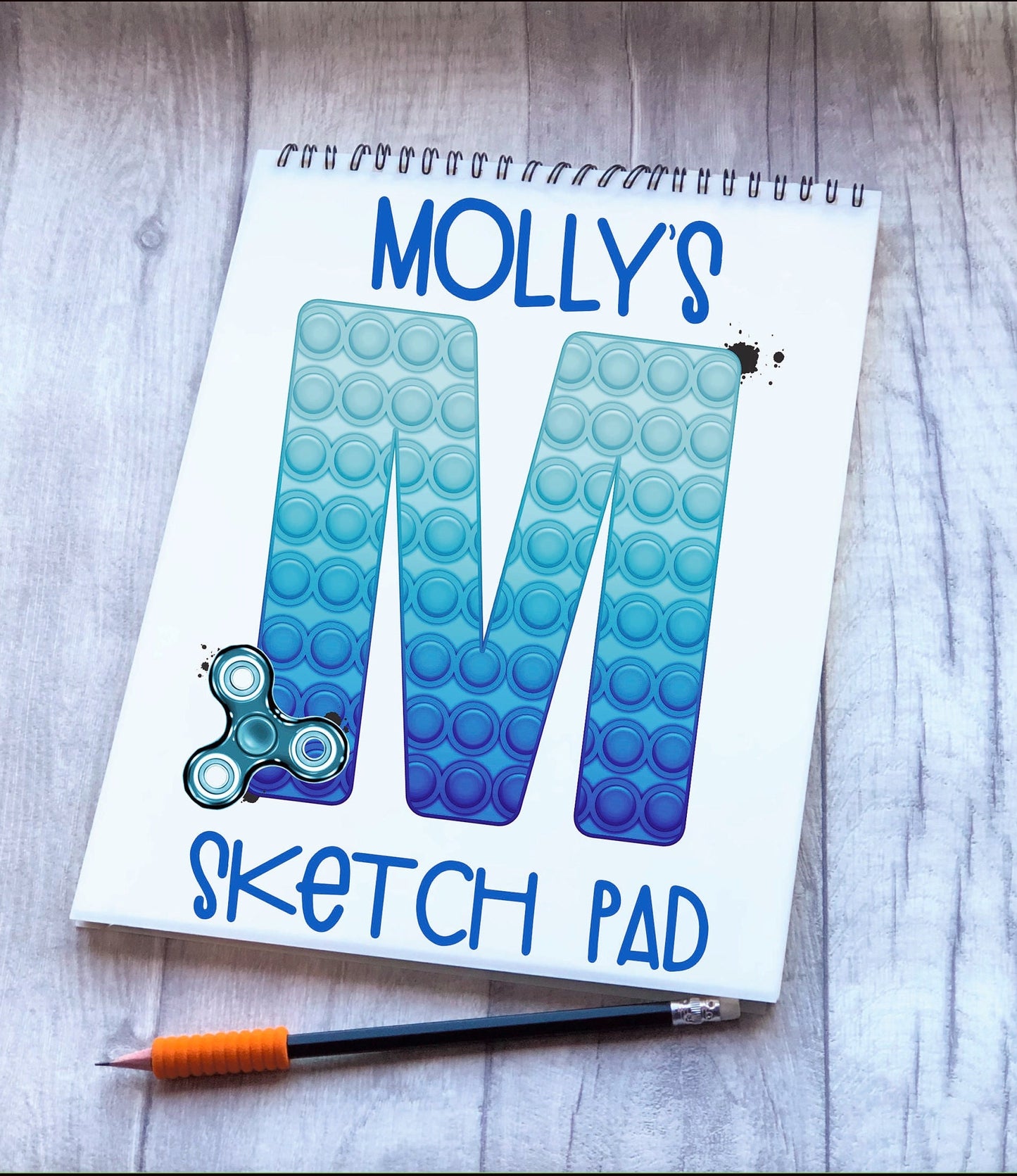 Kids Personalised Sketch Pad, Poppit Fidget Children’s Sketch Pad, Poppit Design Sketch Pad, Poppit Fidget Kids Drawing Pad, Sensory Gift