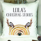 Christmas Book Cushion, Personalised Book Cushion, Christmas Stories Book Cushion, Reindeer Book Cushion