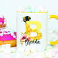 Personalised Bee Initial Mug, Bee Mug Gift Set, Bee Alphabet Mug, Personalised Mug Set, Secret Santa Gift