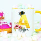 Personalised Bee Initial Mug, Bee Mug Gift Set, Bee Alphabet Mug, Personalised Mug Set, Secret Santa Gift
