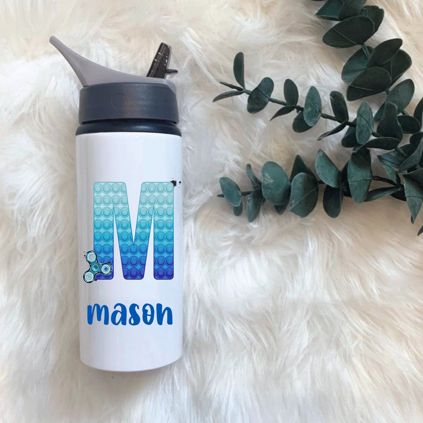 Poppit Personalised Water Bottle, Poppit Fidget Aluminium Drinks Bottle, Kids Poppit Drinks Bottle, Stocking Filler