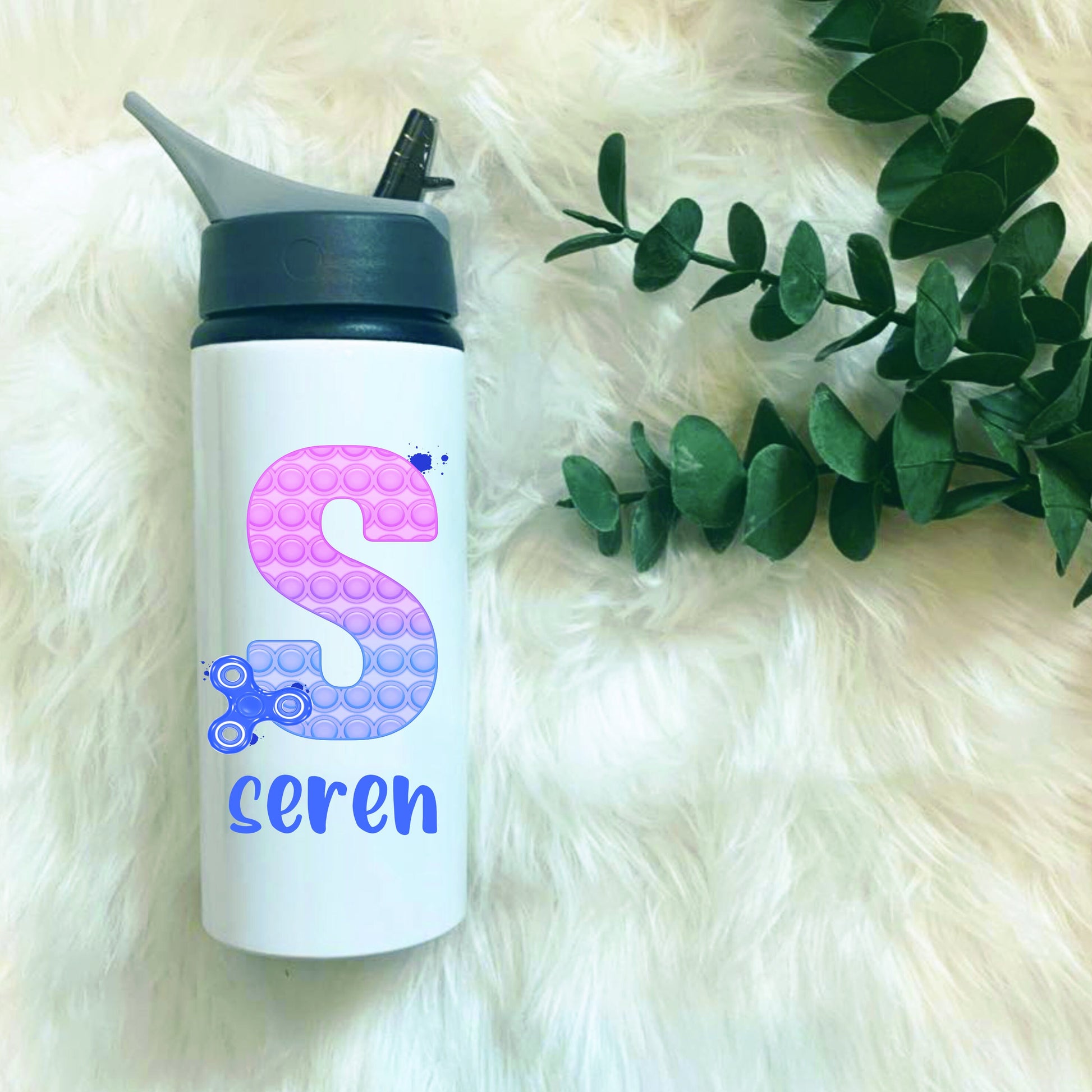 Poppit Personalised Water Bottle, Poppit Fidget Aluminium Drinks Bottle, Kids Poppit Drinks Bottle, Stocking Filler