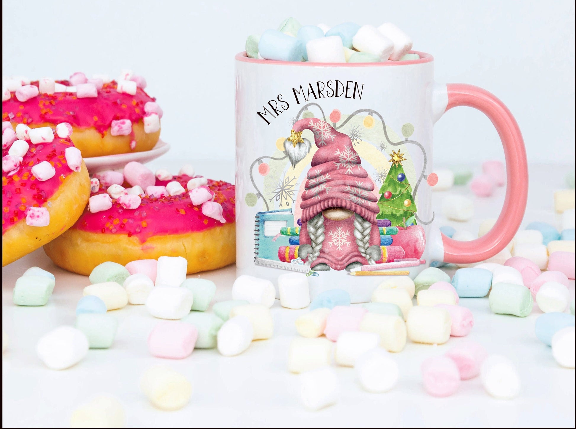 Teacher Gift, Personalised Teacher Gonk Mug, Teaching Assistant Gift, Gnome Mug Set Gift For Her, Male Teacher Gift, Secret Santa Teacher