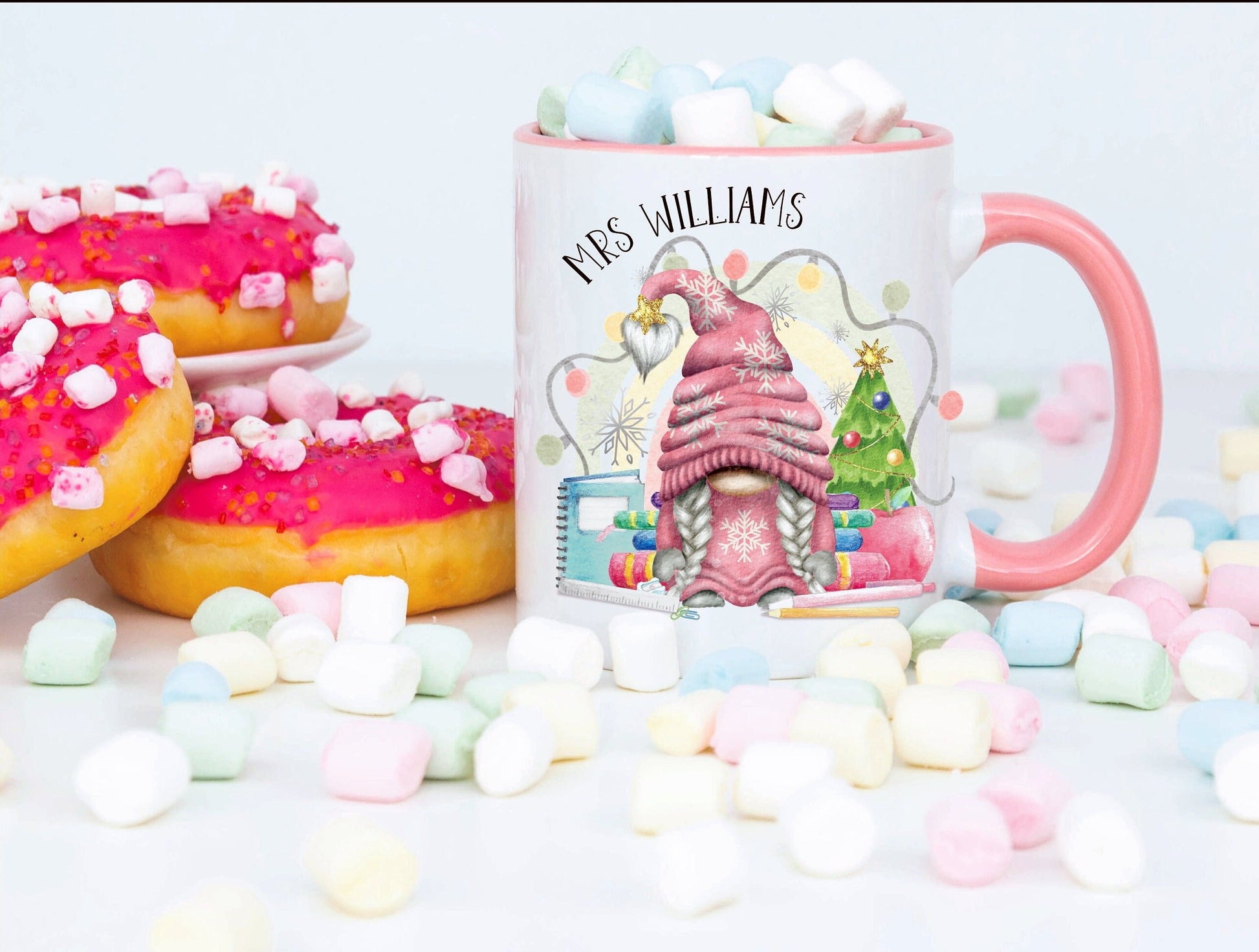 Teacher Gift, Personalised Teacher Gonk Mug, Teaching Assistant Gift, Gnome Mug Set Gift For Her, Male Teacher Gift, Secret Santa Teacher