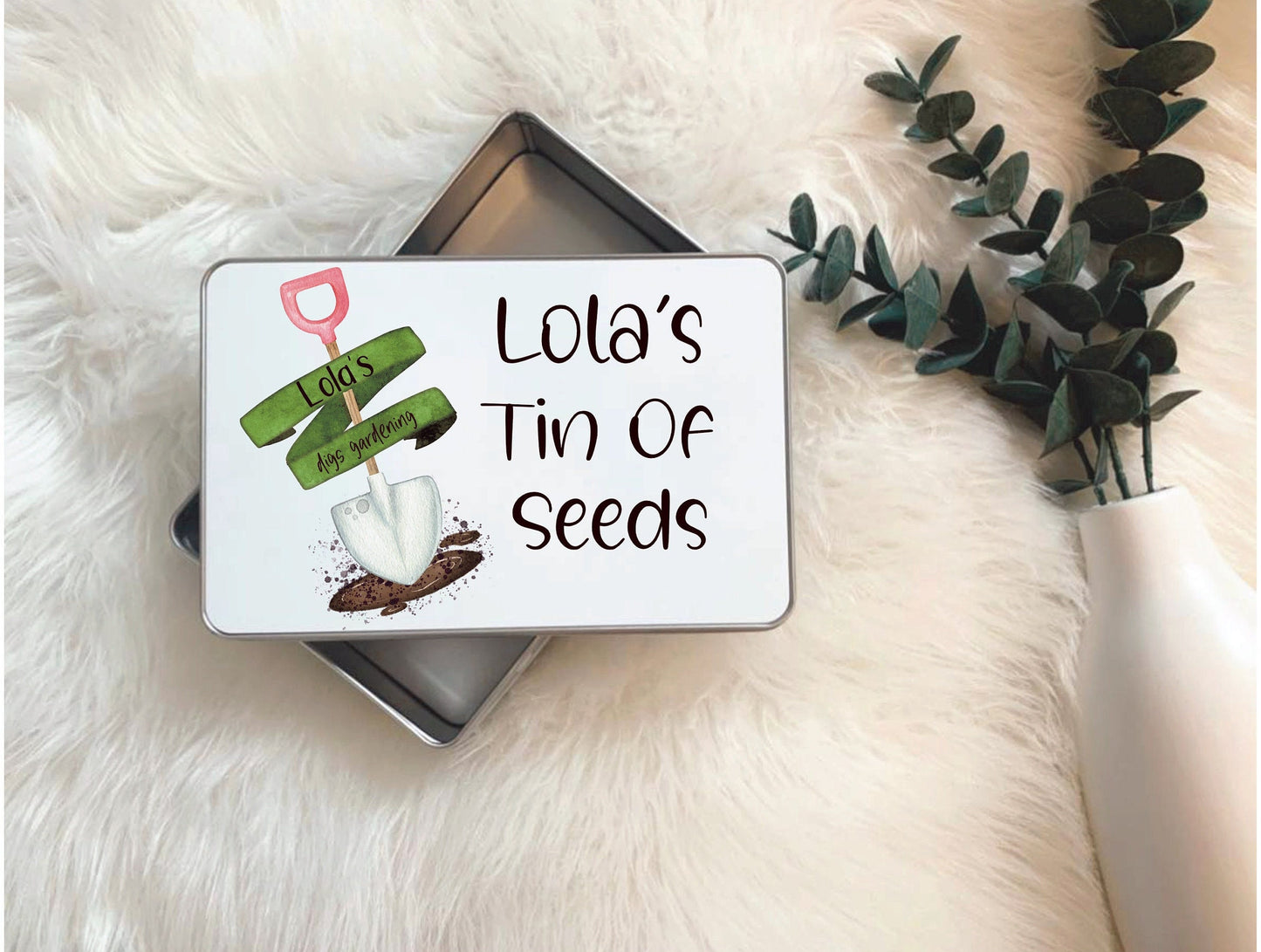 Seed Storage Tin, Personalised Gardeners Storage Box, Grampy's Seed Tin, Nanna's Seed Tin, Personalised Seed Storage Tin, Seed Container