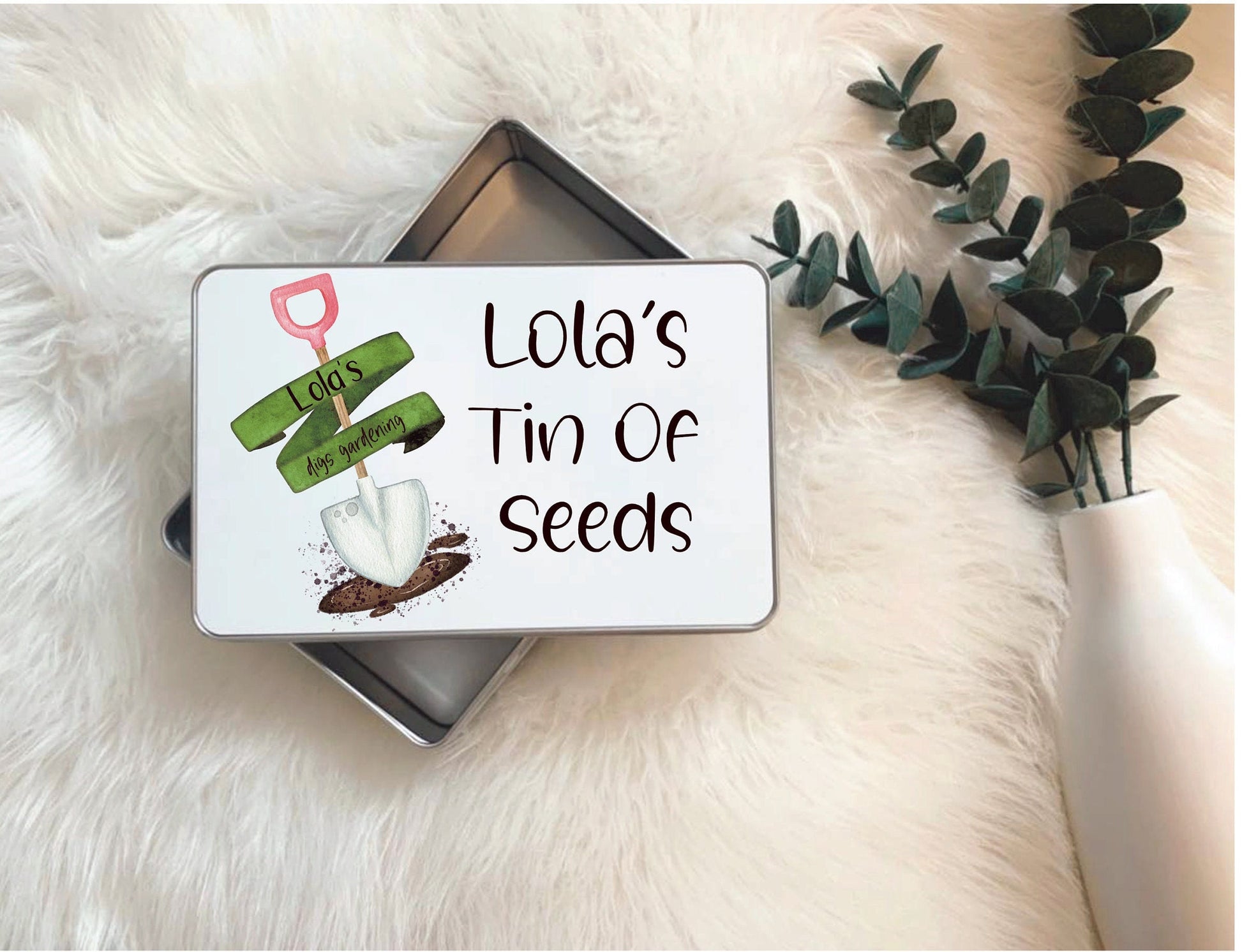 Seed Storage Tin, Personalised Gardeners Storage Box, Grampy's Seed Tin, Nanna's Seed Tin, Personalised Seed Storage Tin, Seed Container