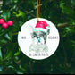 Personalised Dog Bauble, Santa Paws Christmas Tree Decoration, Pet Christmas Bauble, Personalised Dog Ornament, French Bulldog Bauble