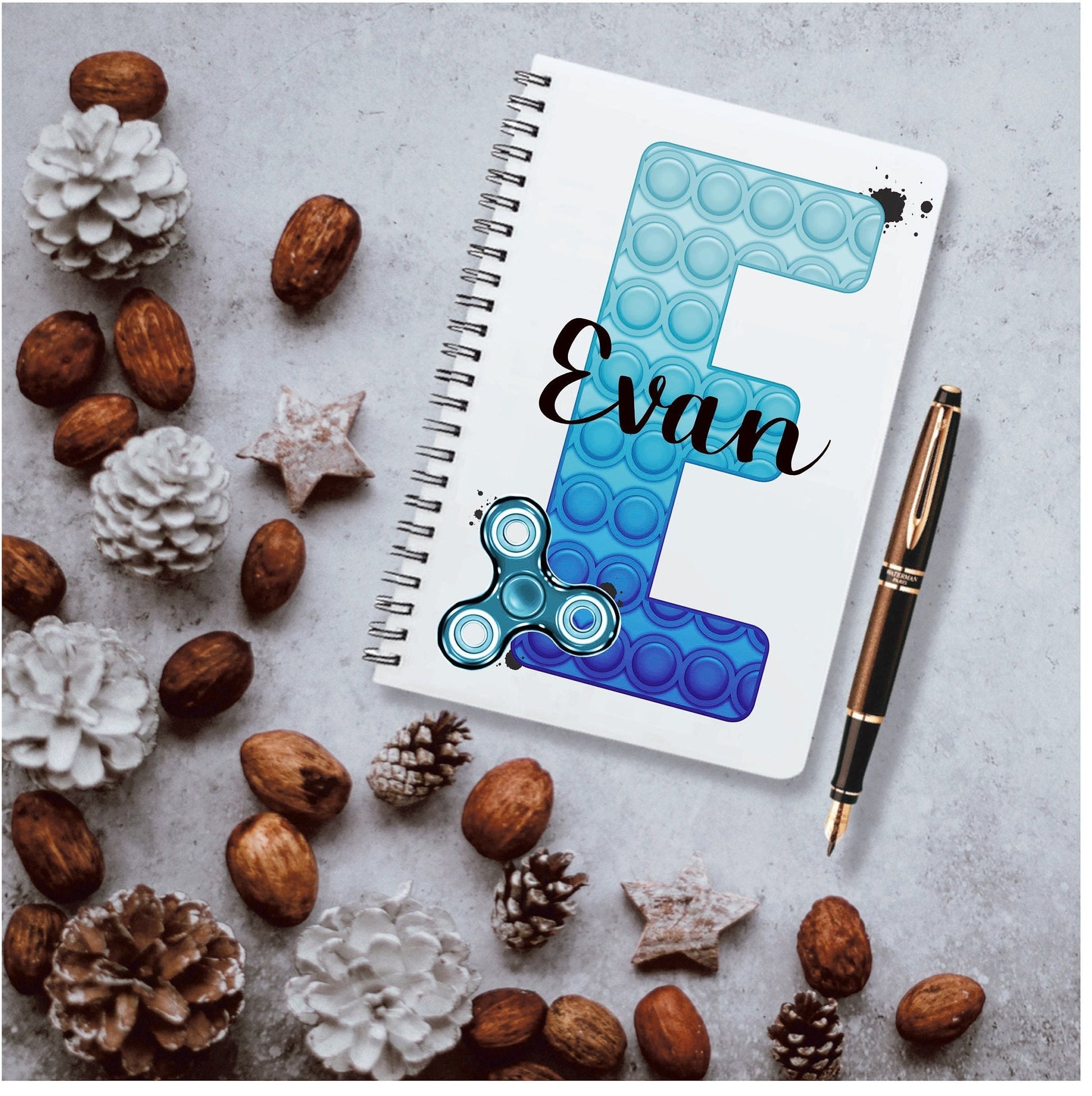 Poppit Notebook, Children's Notebook, Fidget Toy Notebook, Personalised Poppit Fidget Toy Notebook, Kids Scrapbook, Stocking Filler