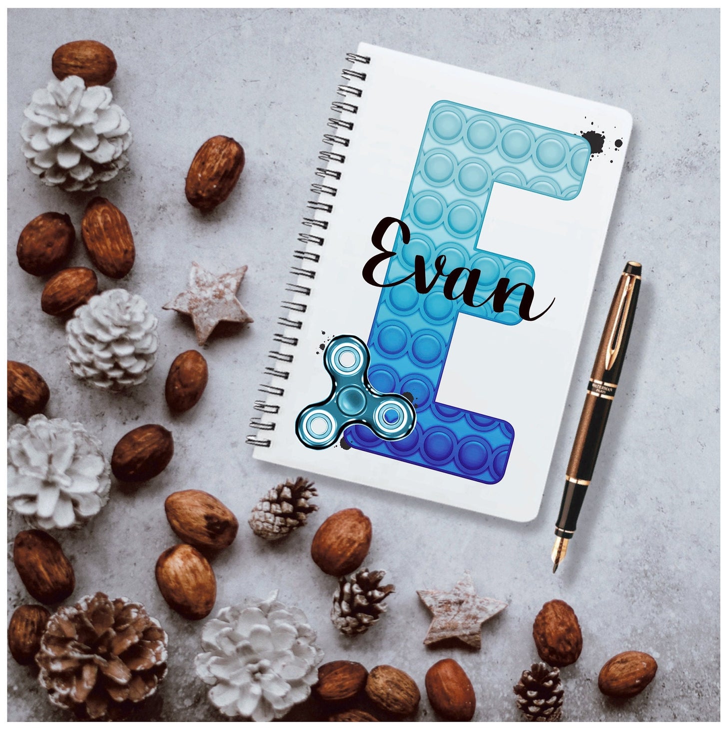 Poppit Notebook, Children's Notebook, Fidget Toy Notebook, Personalised Poppit Fidget Toy Notebook, Kids Scrapbook, Stocking Filler