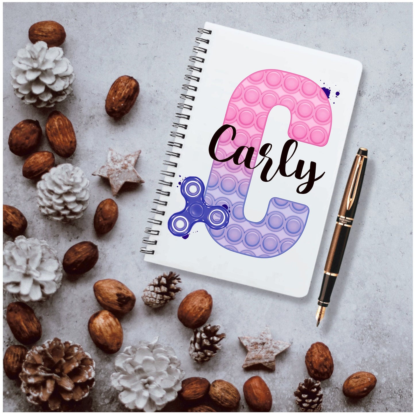 Poppit Notebook, Children's Notebook, Fidget Toy Notebook, Personalised Poppit Fidget Toy Notebook, Kids Scrapbook, Stocking Filler