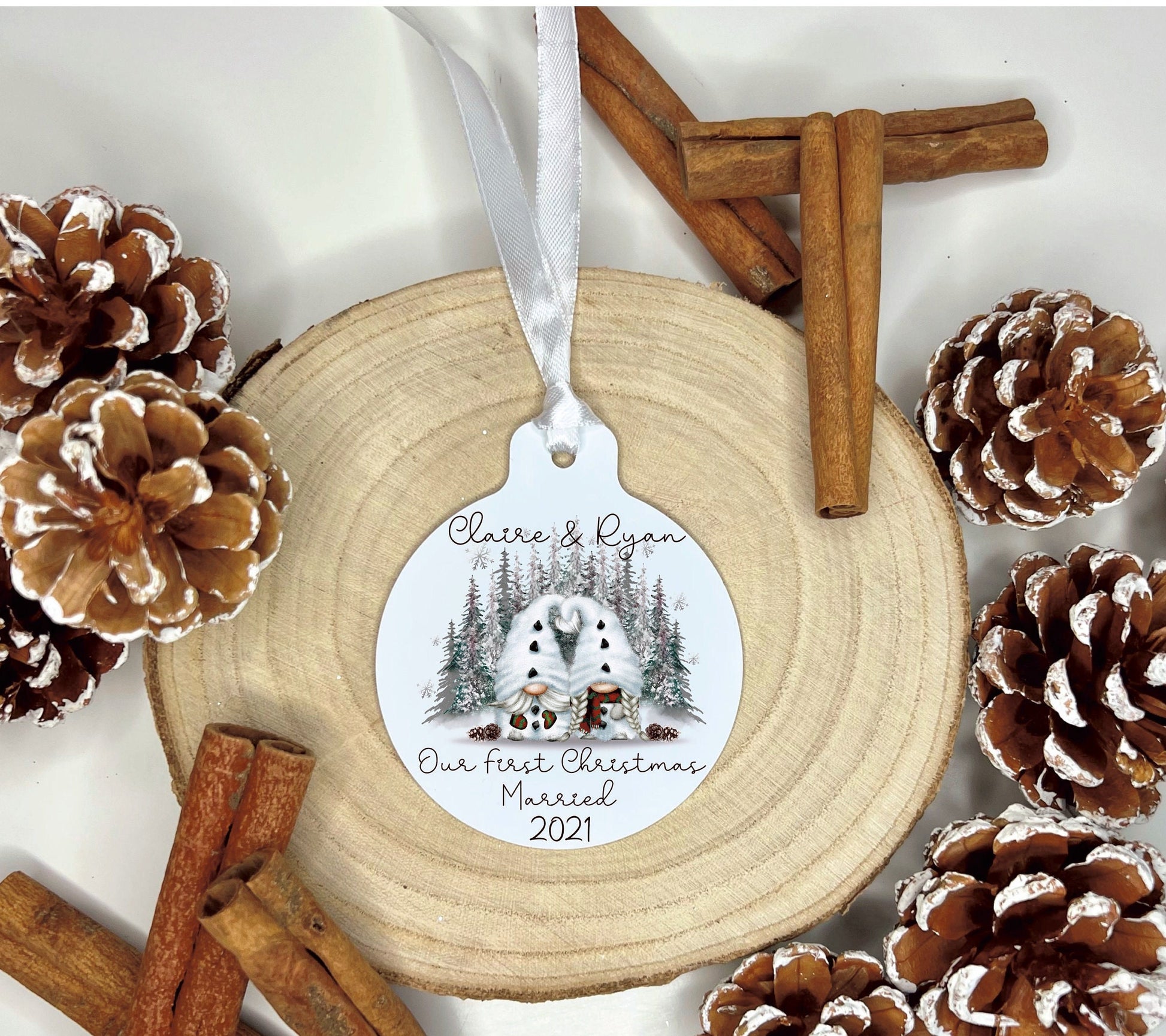 First Christmas Married Bauble, Gonk 1st Xmas Married Tree Dec, First Xmas Mr & Mrs, 1st Xmas Mr And Mr, 1st Xmas Mrs And Mrs, Personalised