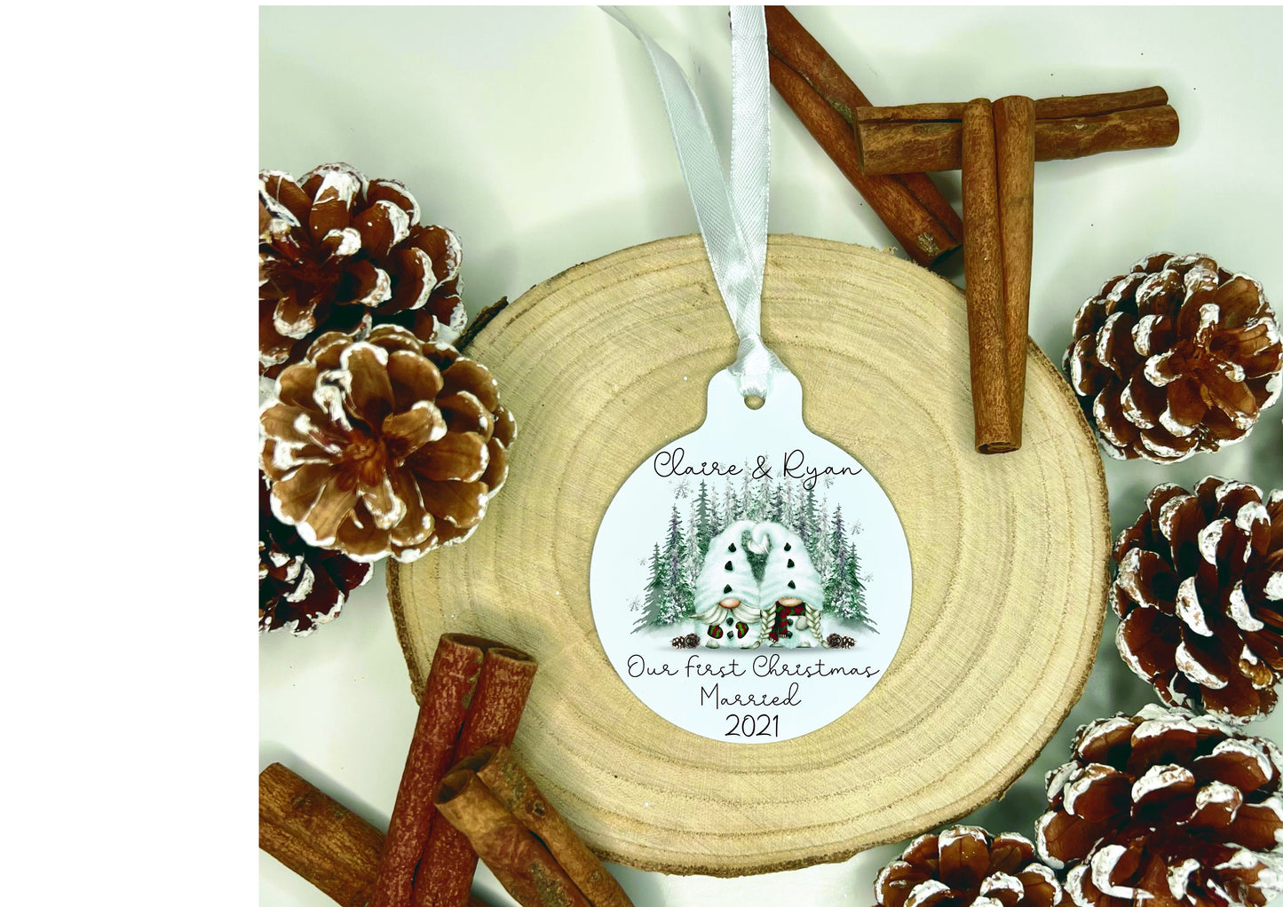 First Christmas Married Bauble, Gonk 1st Xmas Married Tree Dec, First Xmas Mr & Mrs, 1st Xmas Mr And Mr, 1st Xmas Mrs And Mrs, Personalised