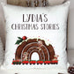 Christmas Book Cushion, Personalised Book Cushion, Christmas Stories Book Cushion, Xmas Pudding Book Cushion