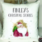 Personalised Father Christmas Book Cushion, Personalised Book Cushion, Christmas Stories Book Cushion, Santa Book Cushion, Bed Time Stories.