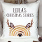 Christmas Book Cushion, Personalised Book Cushion, Christmas Stories Book Cushion, Reindeer Book Cushion