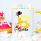 Personalised Bee Initial Mug, Bee Mug Gift Set, Bee Alphabet Mug, Personalised Mug Set, Secret Santa Gift