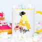 Personalised Bee Initial Mug, Bee Mug Gift Set, Bee Alphabet Mug, Personalised Mug Set, Secret Santa Gift