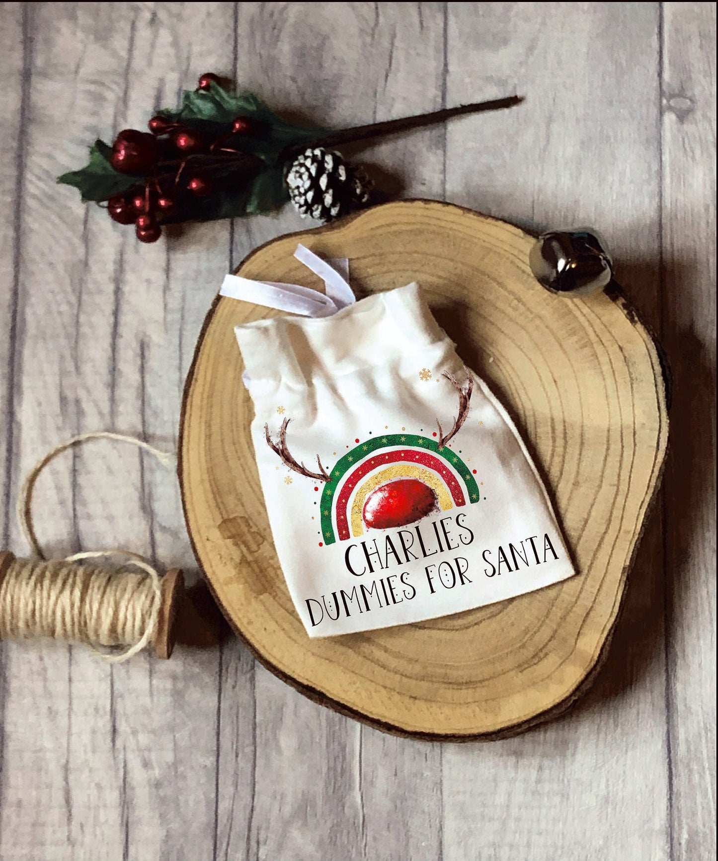 Personalised Santa Dummies Bag, Father Christmas Dummies Bag,